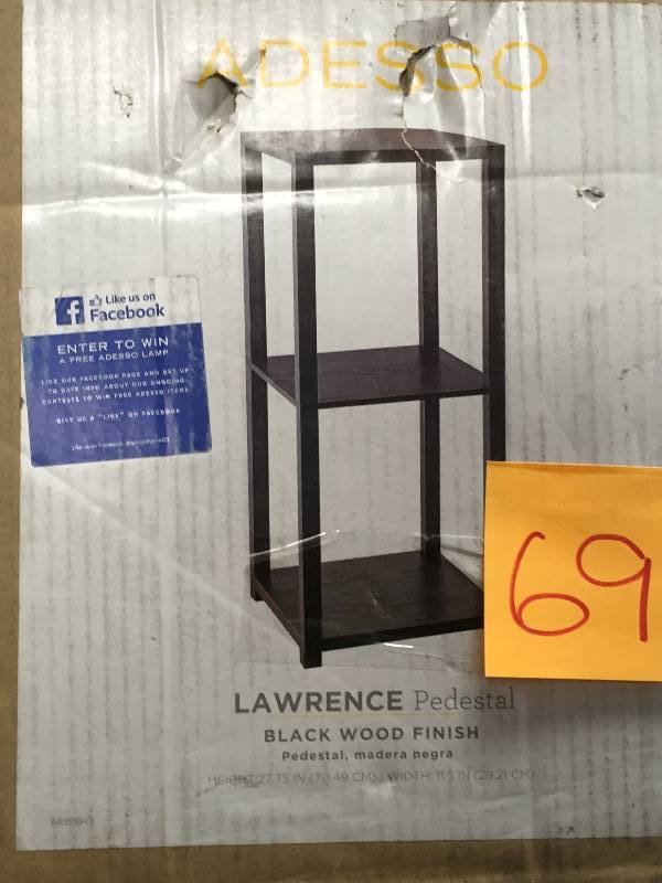 Lawrence Pedestal Black Wood Finish
