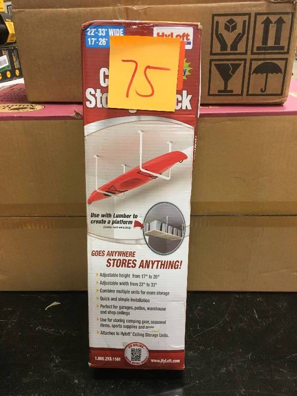 Hyloft Ceiling Storage Rack 30 in. L x 24-34 in. H x 26 in. W