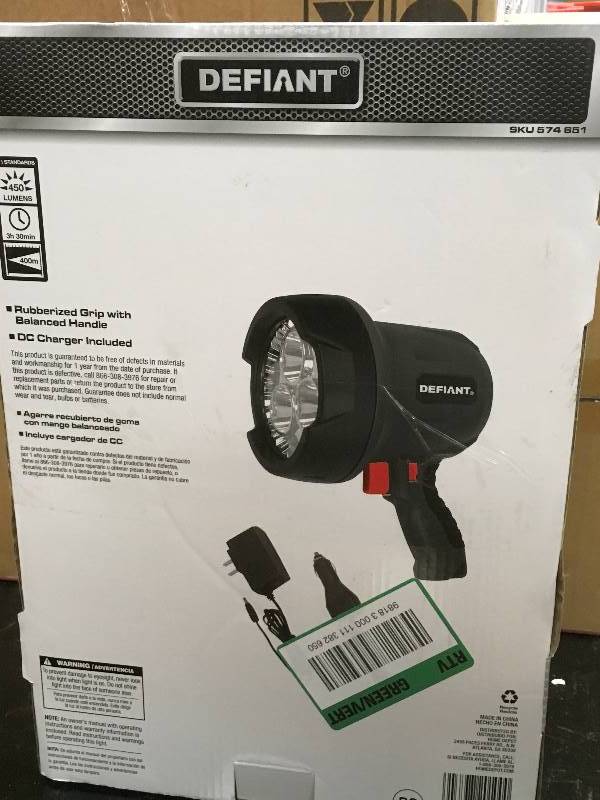 Defiant 3 LED Rechargable Spotlight