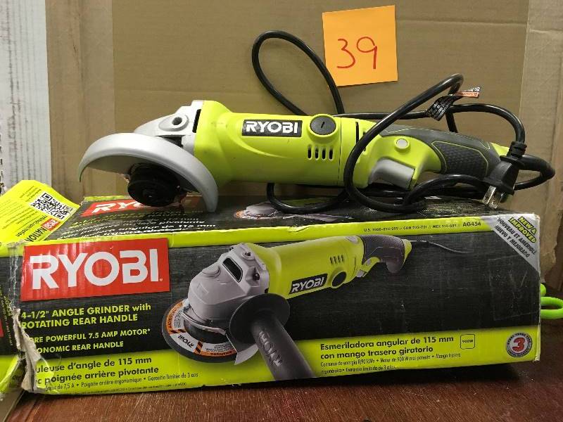 Ryobi 7.5 Amp  4-12  Angle Grinder with Rotating Rear Handle used in good working condition