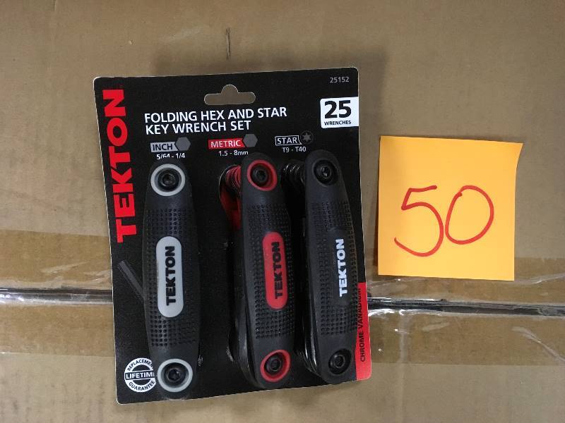 TEKTON Folding Hex Key Wrench Set, InchMetric Star, 25- Piece new