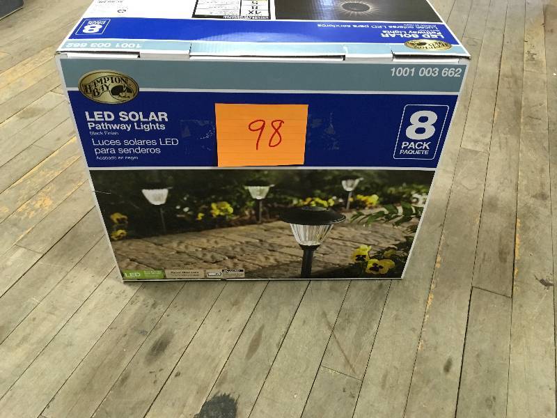 Hampton Bay Nxt12112 Black Solar Led Pathway Light set of 8 new