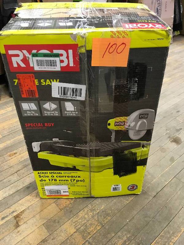 Ryobi 7 In. Overhead Wet Tile Saw in like new condition