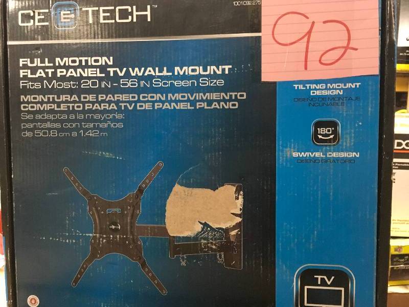 CE Full Motion Flat Panel TV Wall Mount- Fits Most 20in. - 56 in. Screen Size Not used