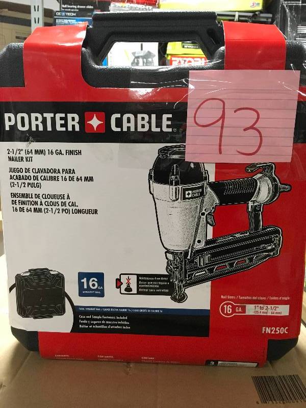 Porter - Cable 2-12  16 Gauge Finish Nailer Kit in working conditions
