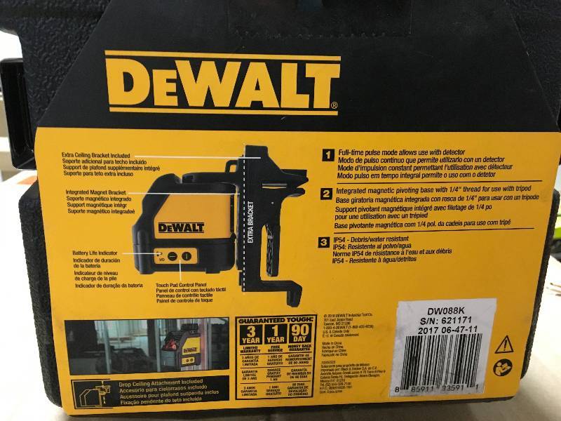 DeWalt 165Ft. Self Leveling Cross Line Laser Level- Red Laser in working conditions