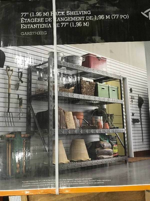 Gladiator 73 in. H x 77 in. W x 24 in. D 4-Shelf Steel Garage Shelving Unit