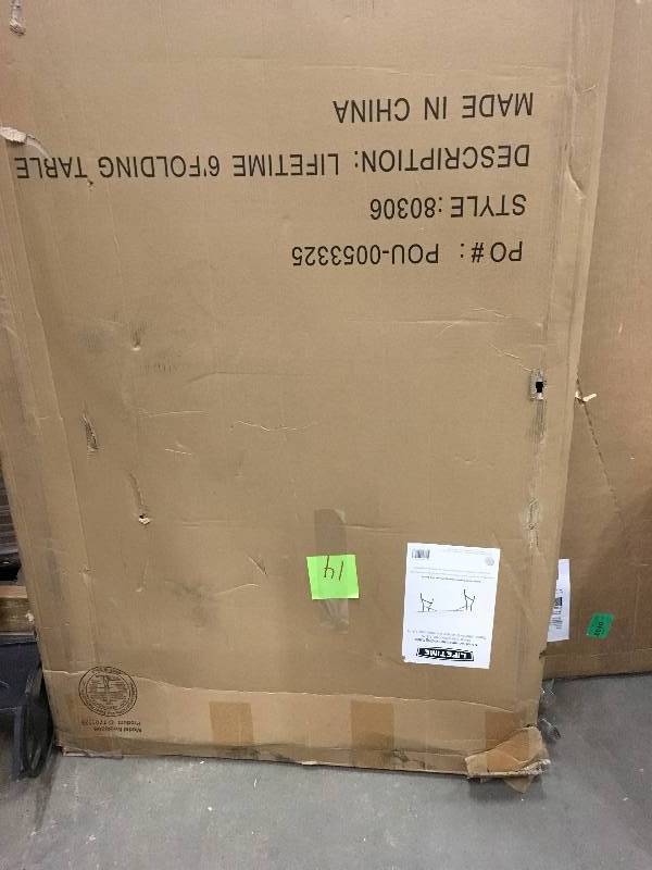 Lifetime 6- Foot Folding Table- White Not used