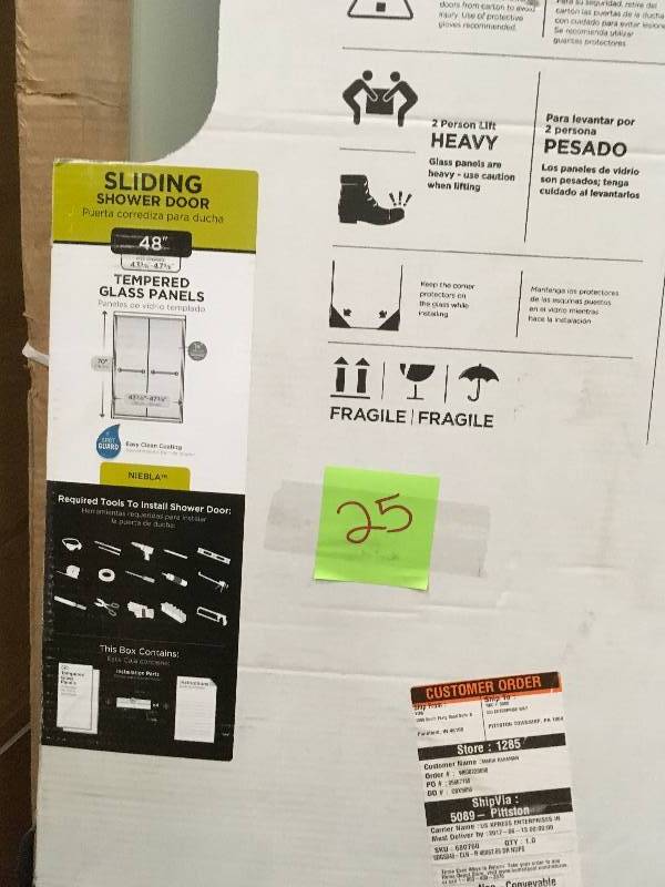 Niebla 48 Temperd Glass Panels Shower Doors New