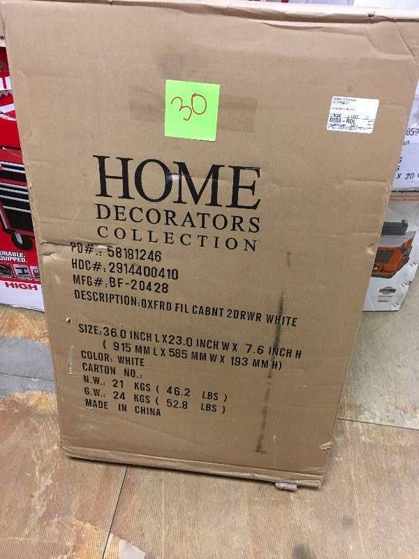 Home Decorators Collection Oxford 2 Drawer File Cabinet in White Not used
