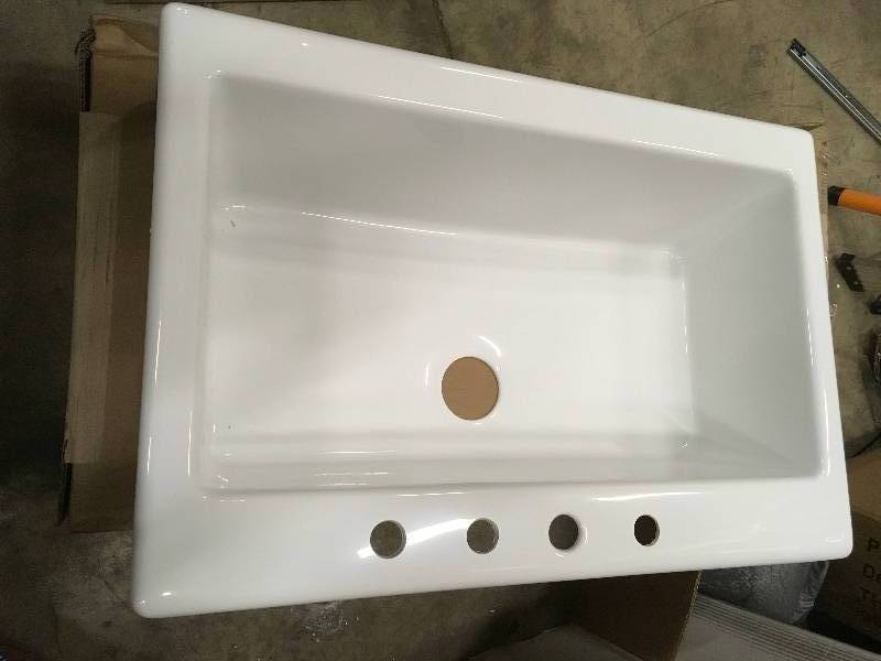 Blanco Diamond Dual Mount Granite 15 in. 1 Hole Single Bowel Bar Sink in Truffle Not used