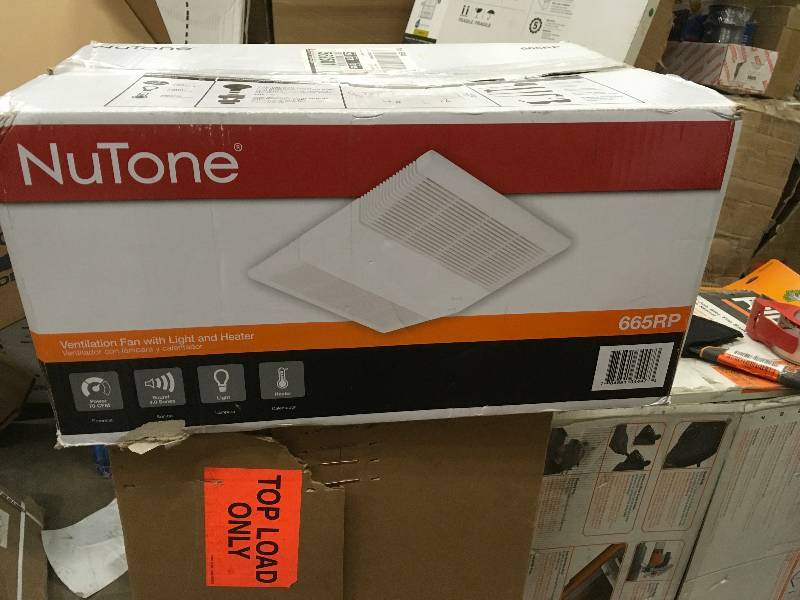 Broan NuTone 70 CFM Ceiling Exhaust Fan with Light and 1300-Watt Heater 665RP Not used
