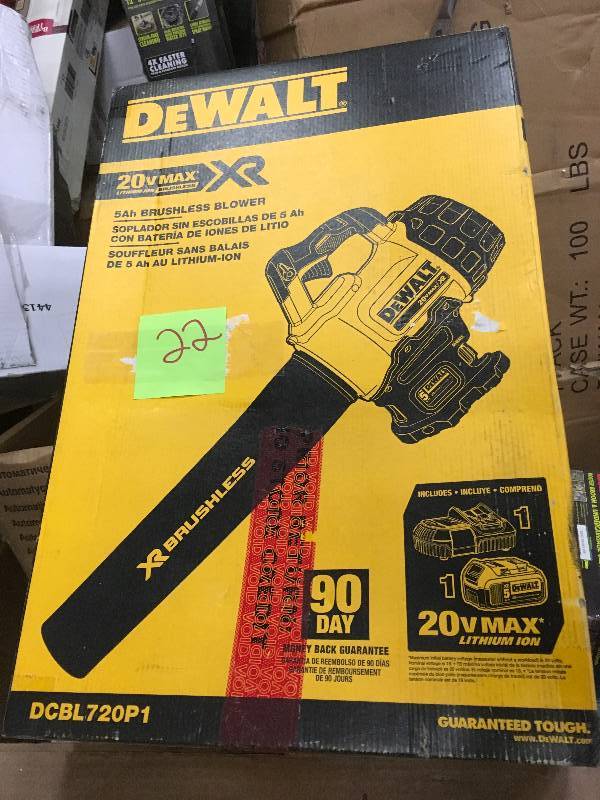 DeWalt 20-Volt Max XR Lithium-Ion Brushless Blower with 5.0Ah Battery and Charger Open box never used