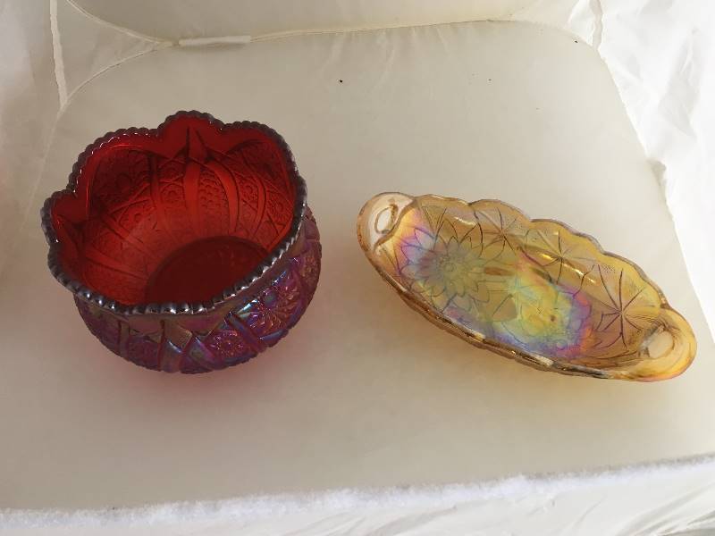 lot 83 image: Carnival Glass Red & Gold