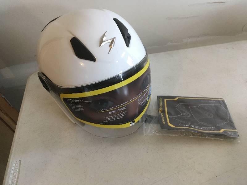 lot 131 image: NEW Scorpion White Helmet EXO-200 XXL DOT ECE