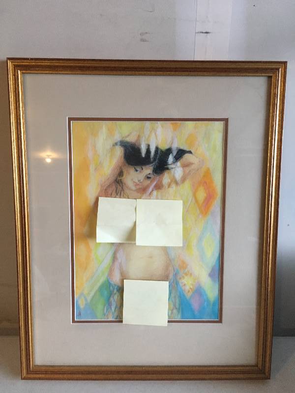 lot 329 image: Framed Pastel