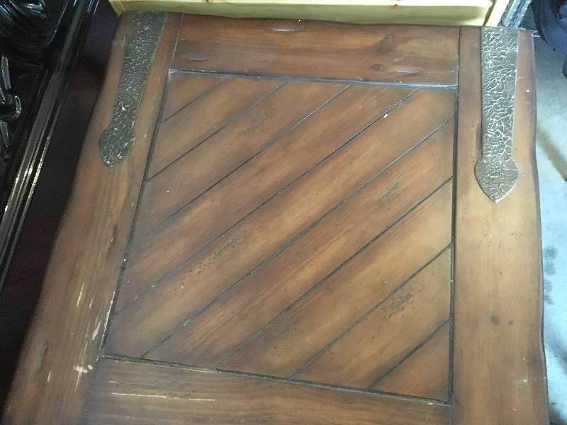 lot 230 image: End Table - Metal & Wood