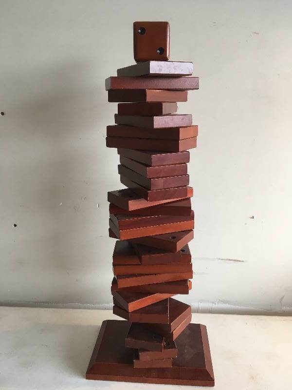 lot 250 image: Wooden Domino Sculpture