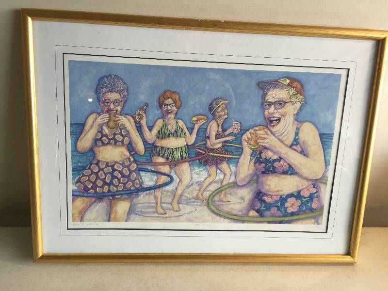 lot 255 image: Beach Party Framed LE Print