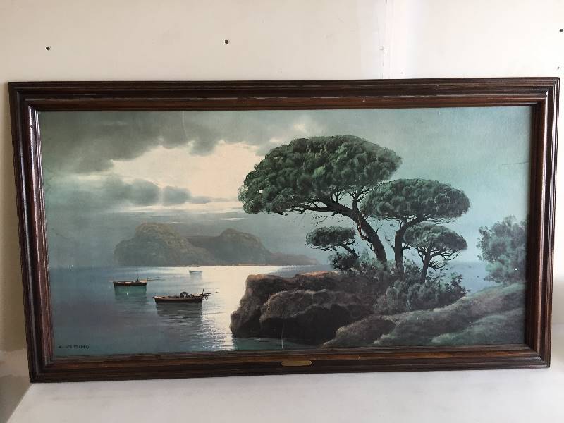 lot 17 image: Framed Lake Picture Corbino