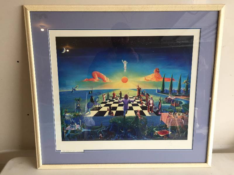 lot 25 image: Framed Signed Print The Game of Life