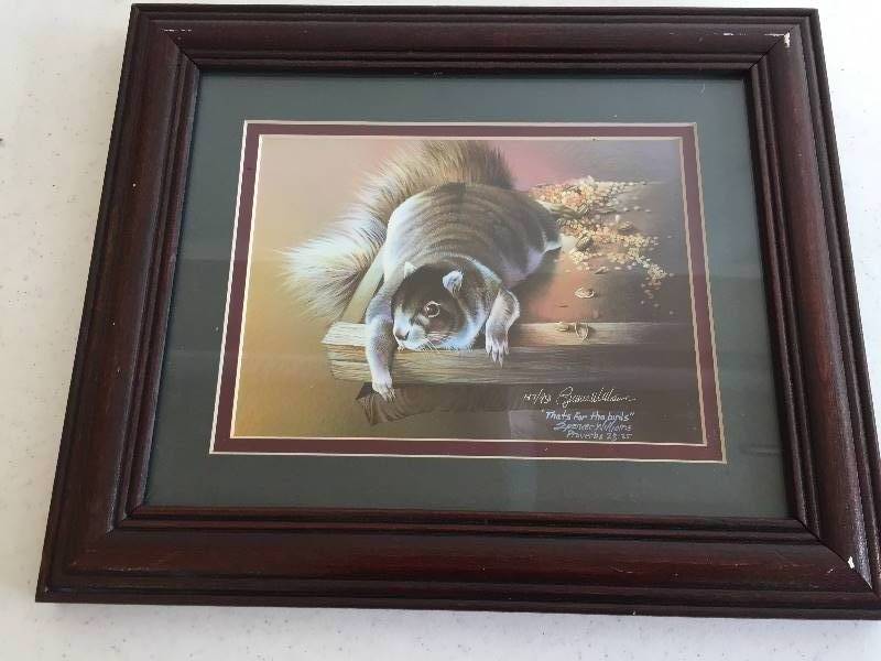 lot 31 image: Framed Squirrel Print LE
