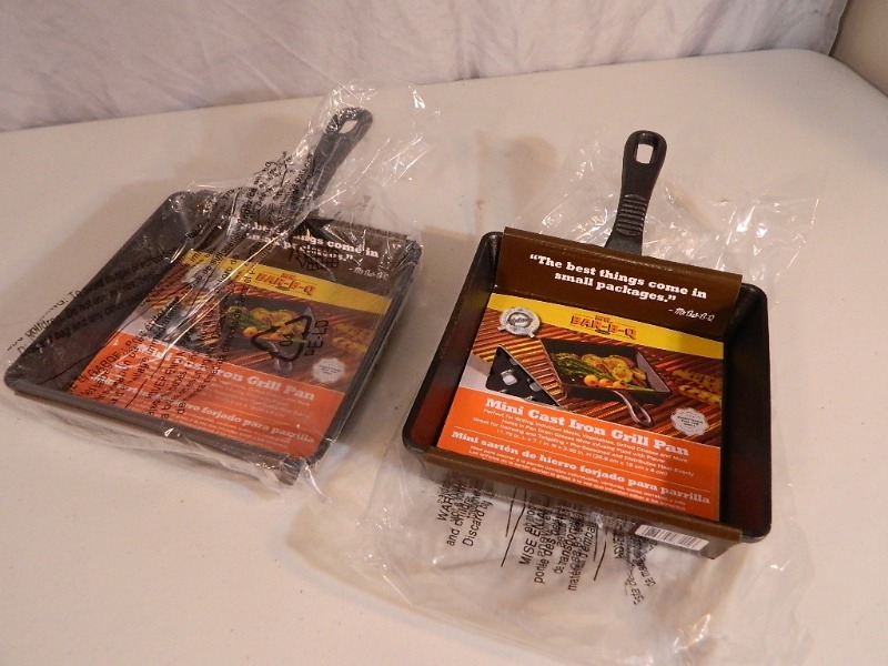 lot 35 image: 2 New Mini Cast Iron Grill Pans