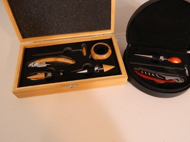 lot 43 image: 2 New Nice Wine Accessory Sets in Cases
