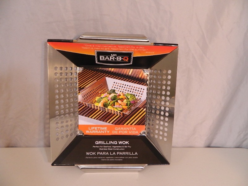 lot 114 image: New Stainless Steel Grilling Wok
