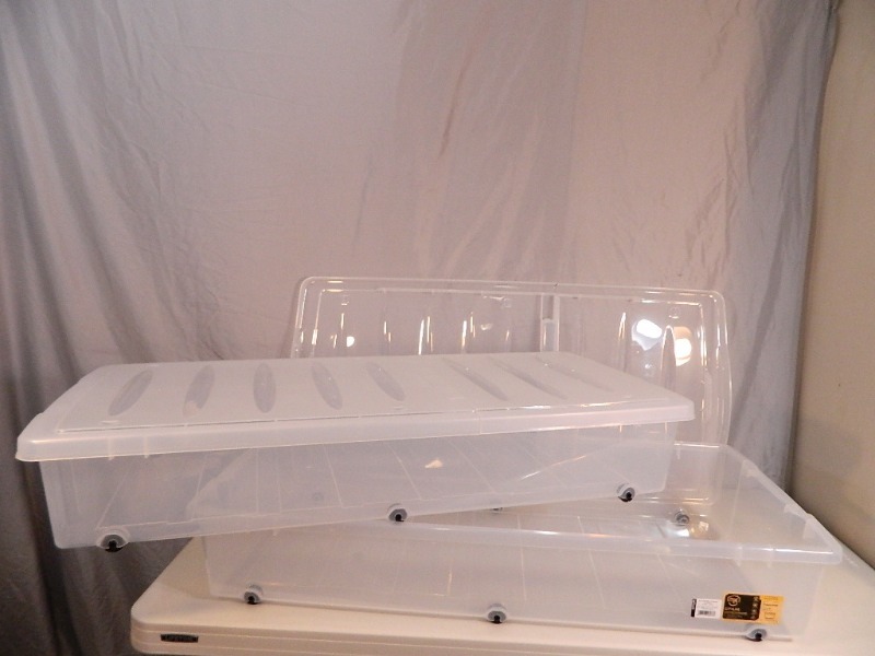 lot 117 image: 2 New Wheeled Under The Bed Totes
