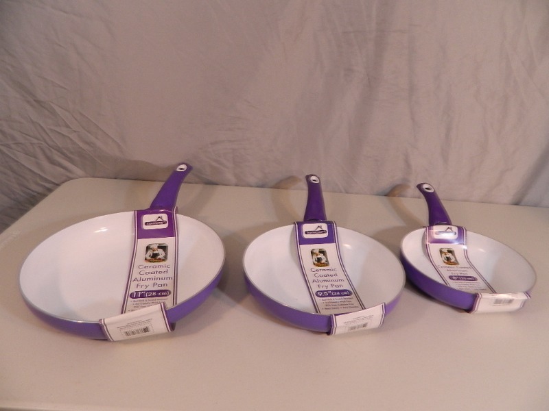 lot 135 image: 3 New Ceramic Coated Pans