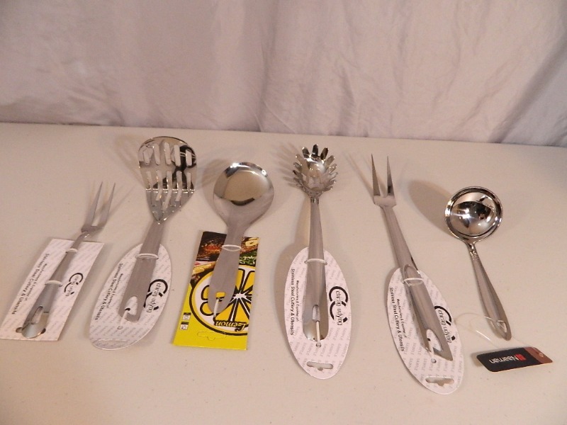 lot 171 image: 6 New Stainless Steel Utensils