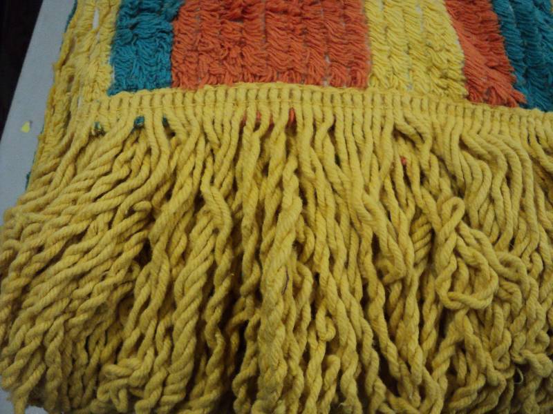 Striped twin size chenille bedsprea...