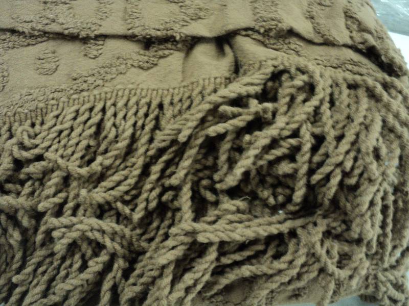 Brown queen size chenille bedspread...