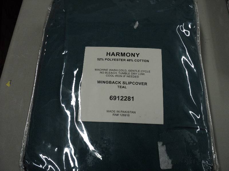 Harmony teal wingback slip cover...