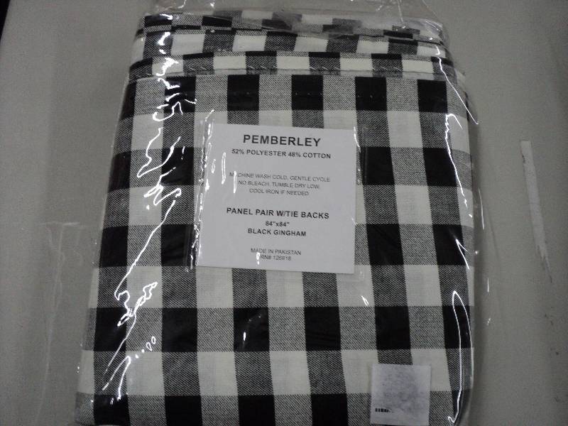 Pemberley Black Gingham Panel pair ...