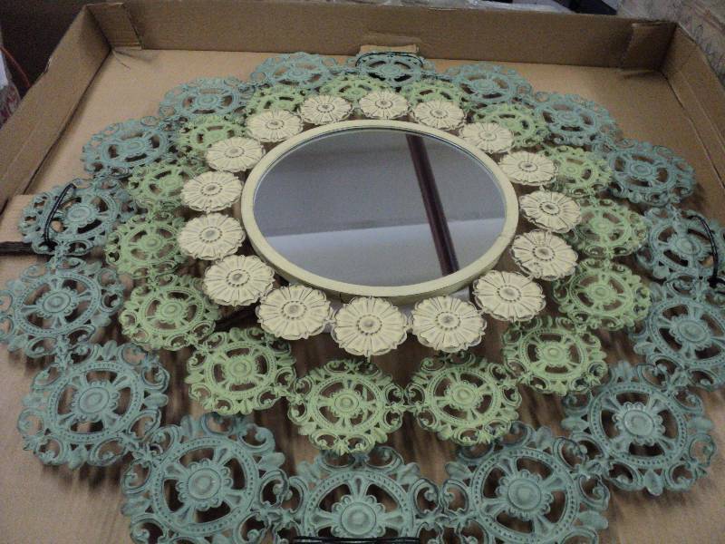 Metal crochet mirror - 3 diameter...