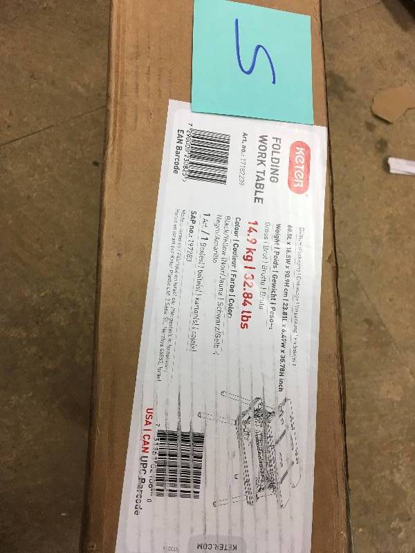lot 5 image: Keter Folding Work Table Open box never used