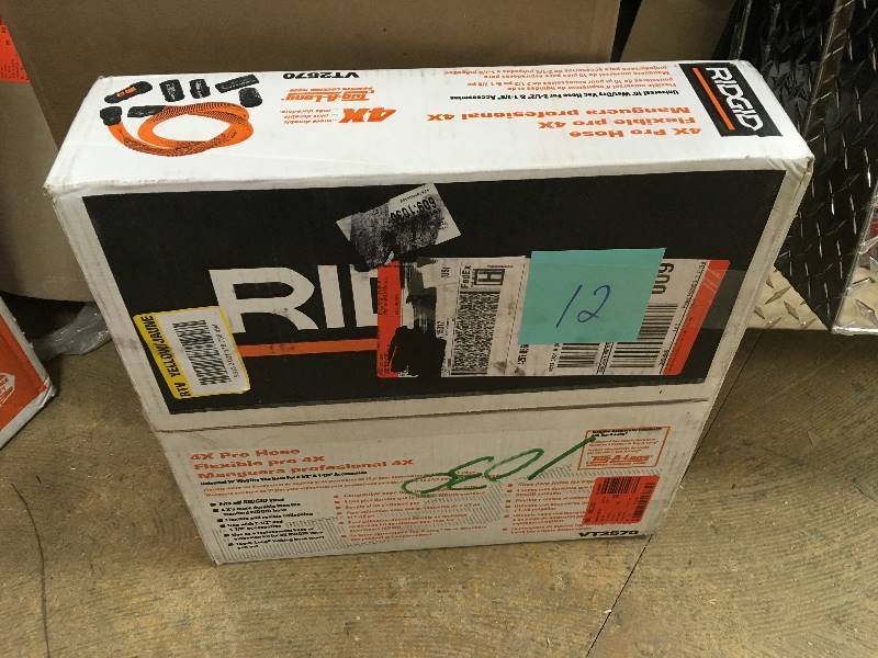 lot 12 image: Ridgid VT2570 4X Pro Hose with Adapters Not used