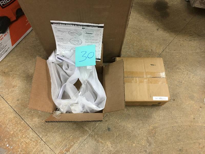 lot 30 image: NewAge Products VersaRac 2.2 lb. Overhead Storage Garage Hook Accessory Kit in White ( 2-Hooks) Open box never used
