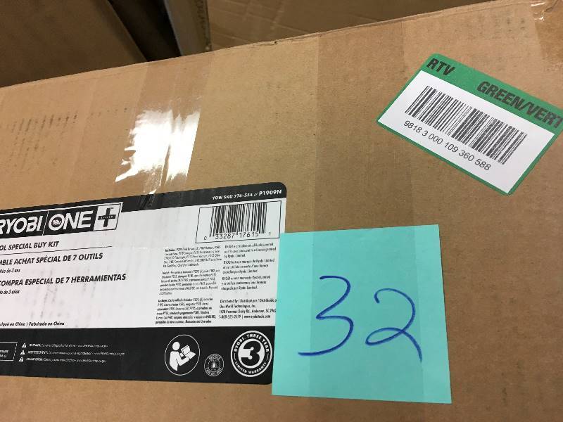 lot 32 image: Ryobi 18-Volt One Cordless Lithium-Ion 7-Tool Combo Kit in working conditions