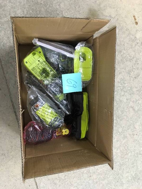 lot 69 image: Ryobi One 18 Volt 3 Piece Lithium-Ion Combo Kit Not used