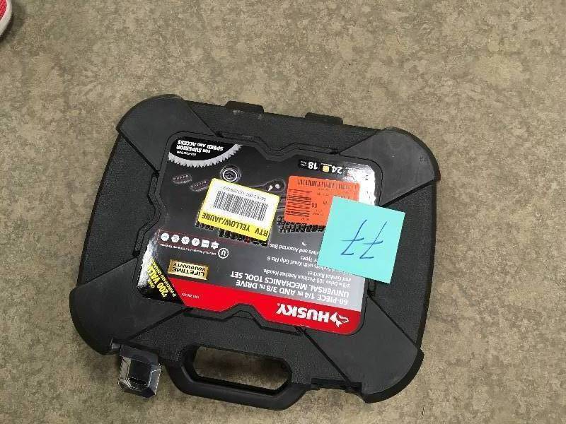 lot 77 image: Husky 38 in Drive 100-Position Universal SAE and Metric Mechanics Tool Set - 60 Pieces in good conditions