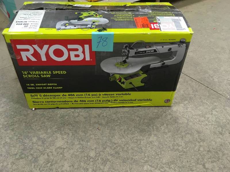 lot 78 image: Ryobi 1.2 Amp 16 in Corded Scroll Saw Not used