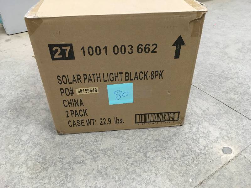 lot 80 image: Hampton Bay LED Pathway Lights. Black Finish 8 Pack New