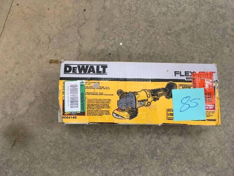 lot 85 image: DeWalt Flexvolt 60-Volt 4-12 -6 -inch 13 Amp Grinder ( Tool Only) In working conditions