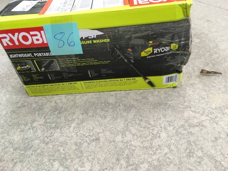 lot 86 image: Ryobi 1600 PSI 1.2 GPM Electric Prerssure Washer In working conditions