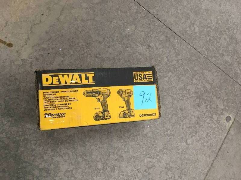 lot 92 image: DeWalt 20-Volt Max Cordless DrillImpact Combo Kit (2 Tool ) with (2 ) Batteries In working conditions