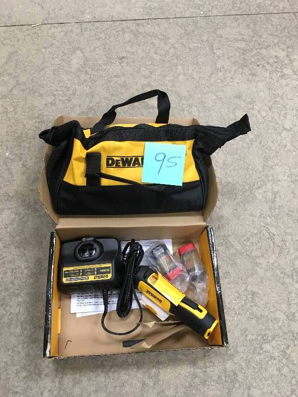 lot 95 image: DeWalt 8-Volt Max Lithium-Ion Cordless Gyroscopic Screwdriver with Conduit Reamer not used In working conditions