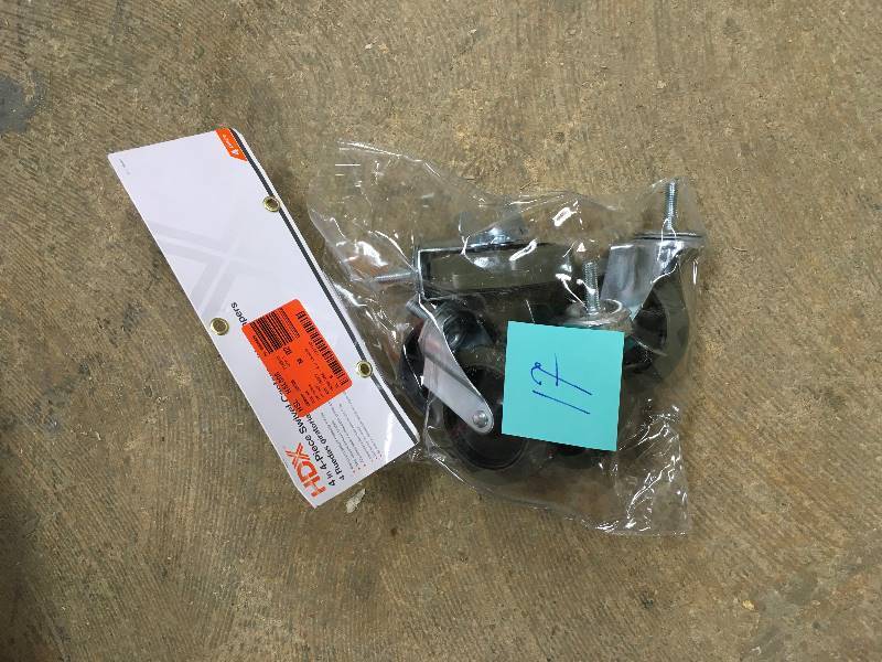 lot 17 image: HDX 4 in. Industrial Casters with Bumper ( 4-Pack) in good conditions